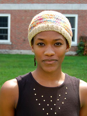 Stylish college student wearing knit beanie