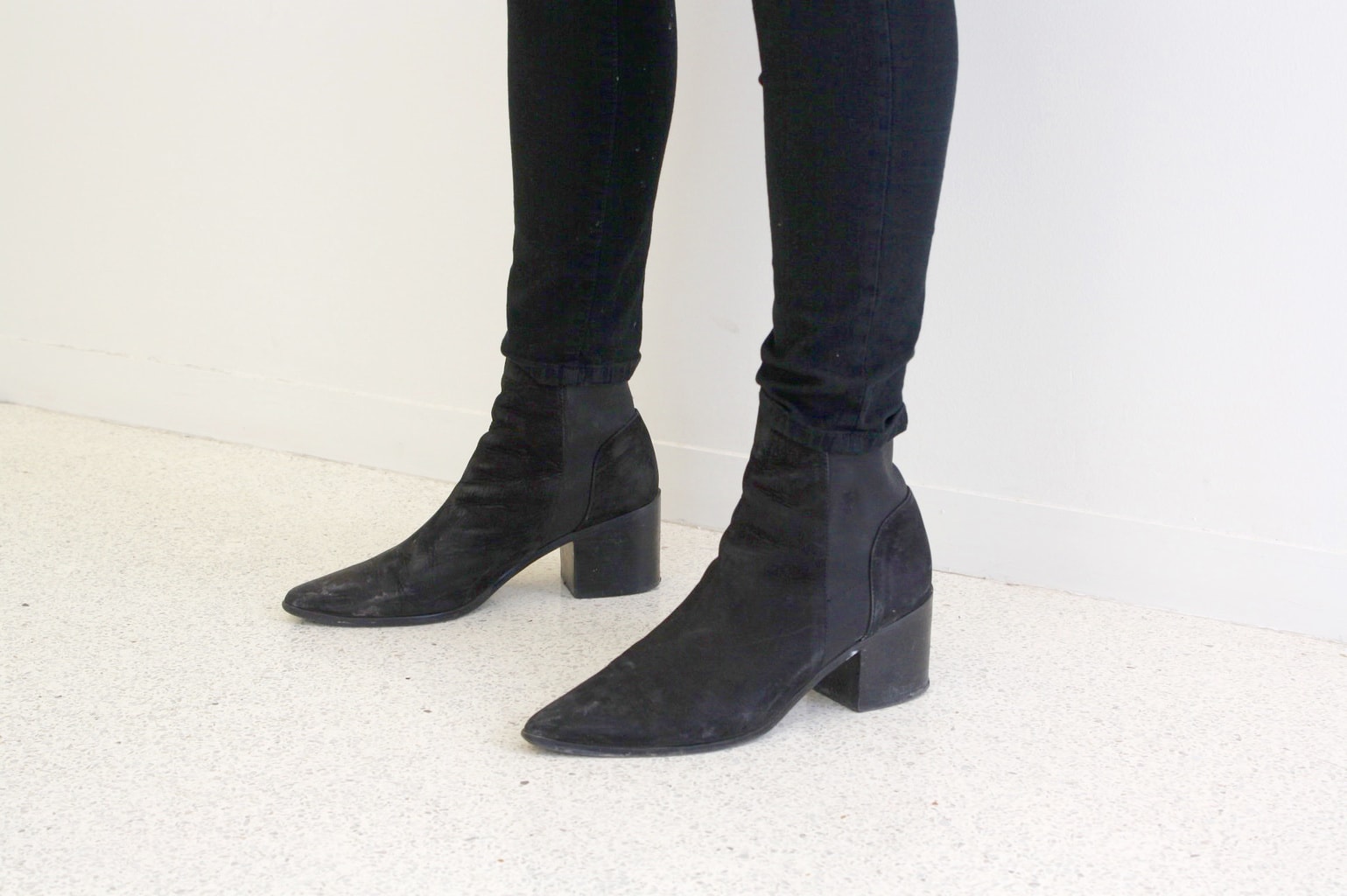 Suede ankle booties