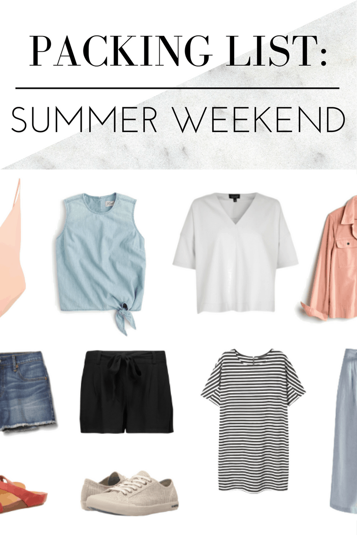 Summer weekend packing list