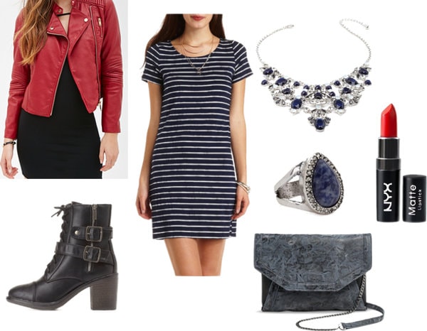 Class to Night Out: Striped T-Shirt Dress - College Fashion