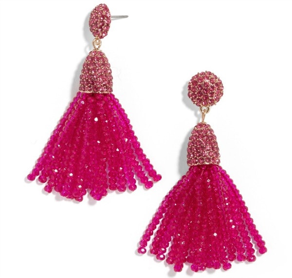 Mini Gem Piñata tassel drop earrings in Pink from Baublebar
