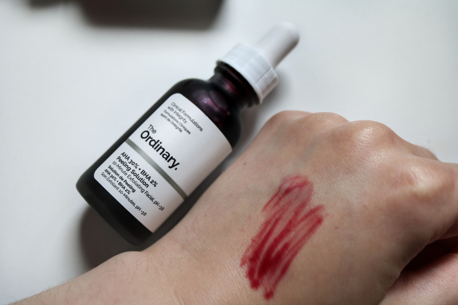 The Ordinary Skincare review: Swatch of the AHA BHA mask