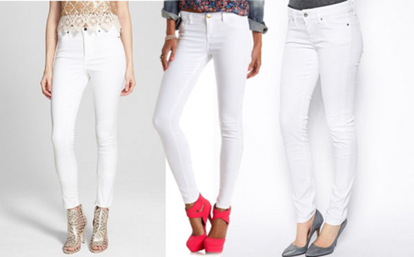 Three white jeans