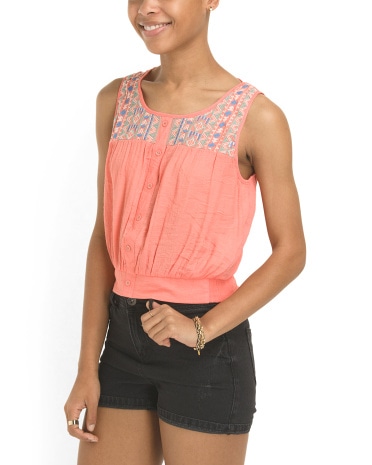 Tj maxx embroidered knit top