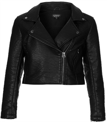 Topshop black pleather moto jacket