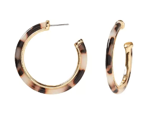 Tokyo Tortoise hoop earrings from Banana Republic