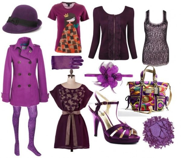 Purple clothes and accessories