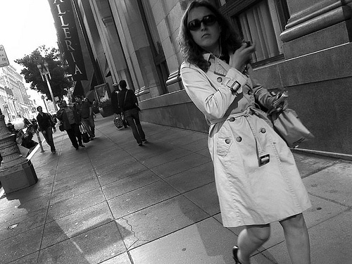 Woman wearing a trench coat