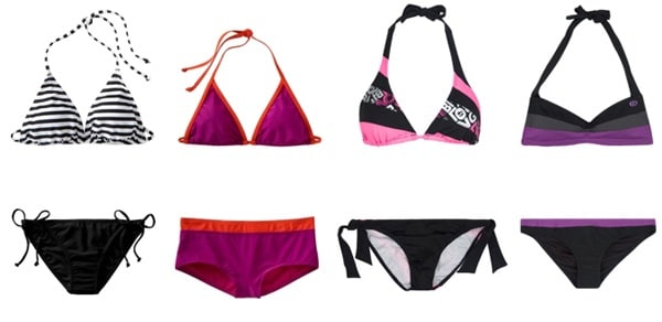 Bikinis for triangle shaped or pear shaped bodies