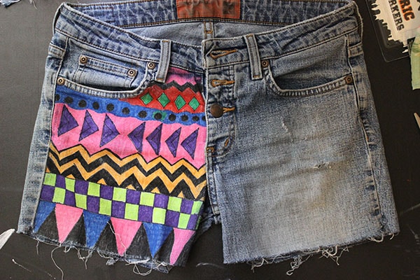 DIY Tutorial: Bold Geometric Print Shorts - College Fashion