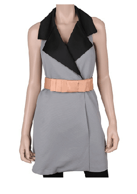 Tuxedo Belted Sleeveless Coatdress front