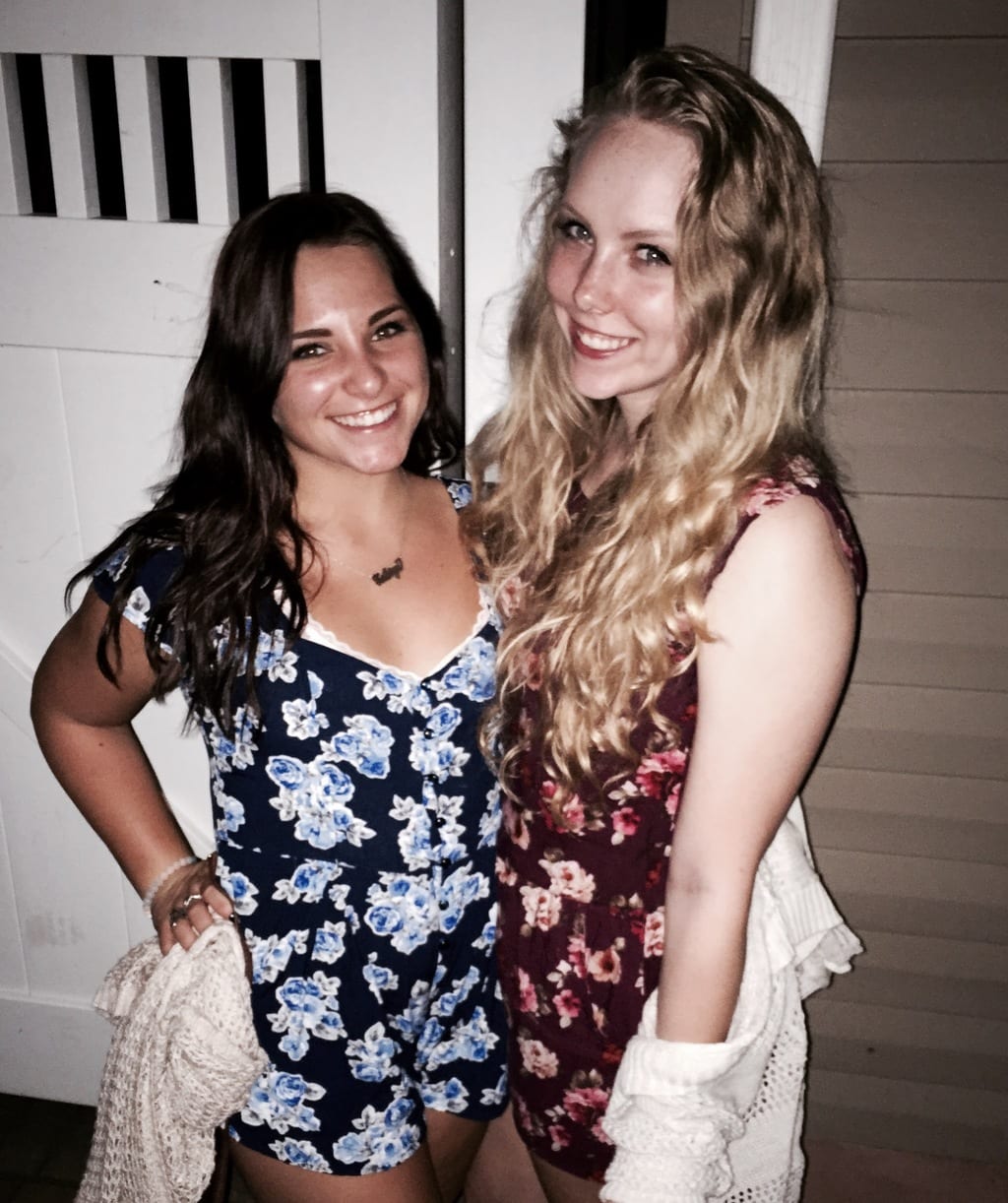 Two girl-friends at a party