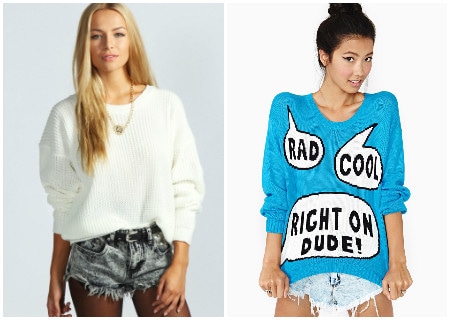 Two chunky sweaters
