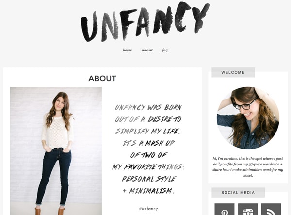 Unfancy homepage copy