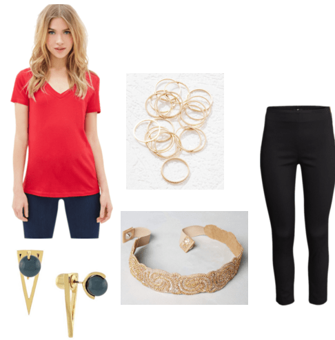 Red shirt uniform outfit