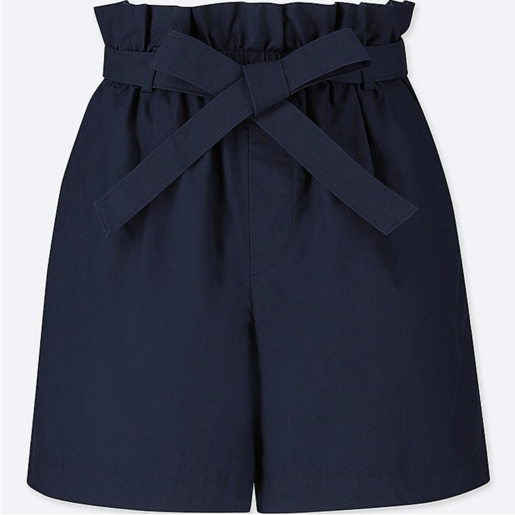 Uniqlo navy paper bag shorts