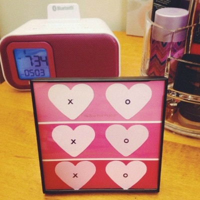 Valentine's day paint chip art finished