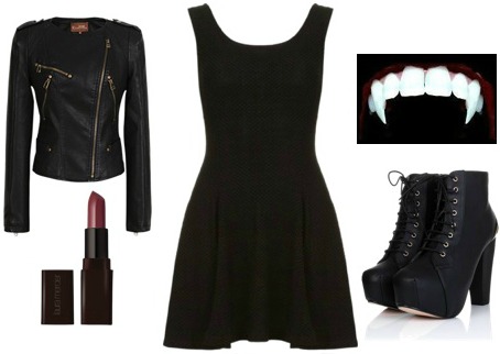 Vampire halloween costume - black dress Halloween costume ideas