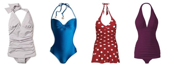 One piece bathing suits with a retro vibe