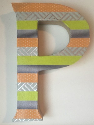 Washi tape initial diy