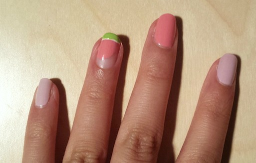 Watermelon nail art step 3