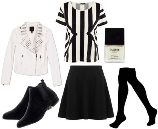 Fashion Inspired by Where the Sidewalk Ends: Black and white outfit