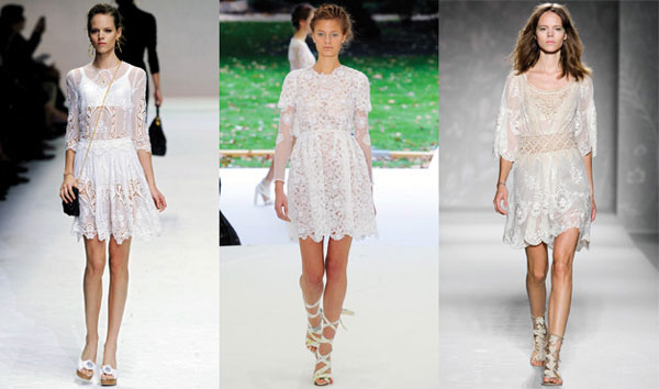 White lace dresses