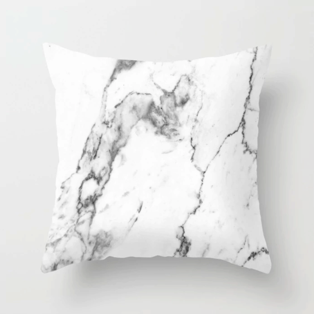 White marble pillows from Society6