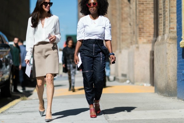streetstyle with white blouses