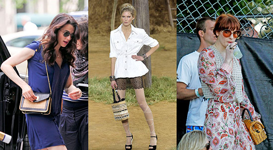 Wicker and straw handbags on celebs and the Chanel runway