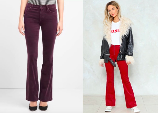 flare leg corduroy pants