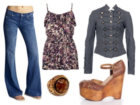 How to wear wide leg jeans with a cropped jacket