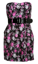 Winter floral dress with belt