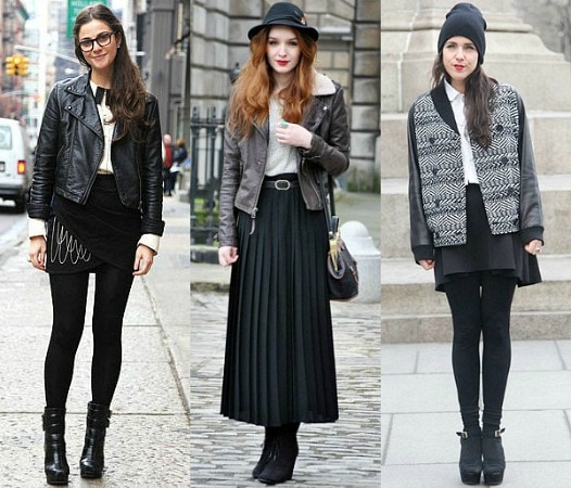 winter skirt outfits