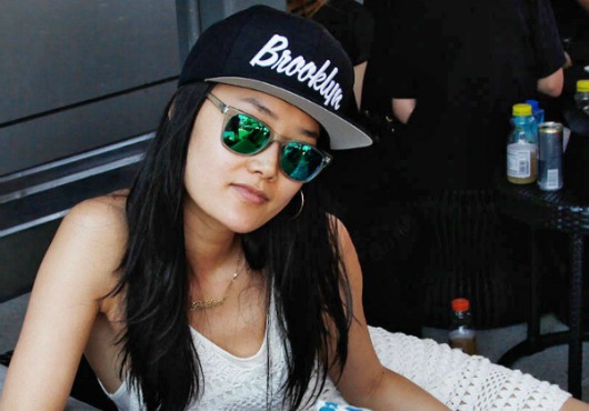 Woman in baseball cap