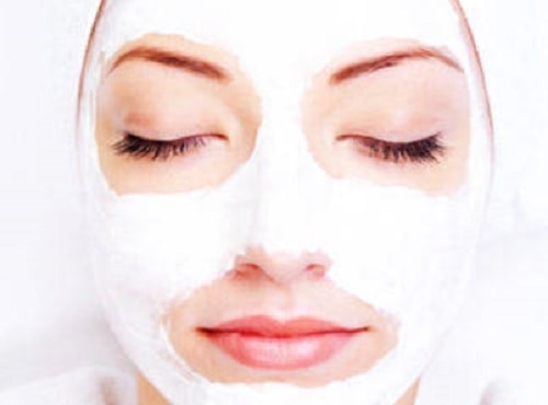 Woman with face mask