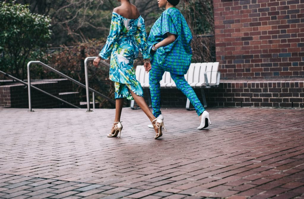 Women walking in high heels