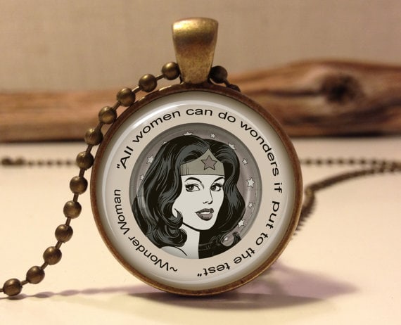 Wonder Woman quote necklace