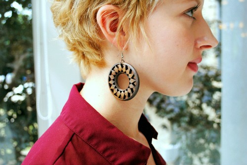 Wooden earrings student style