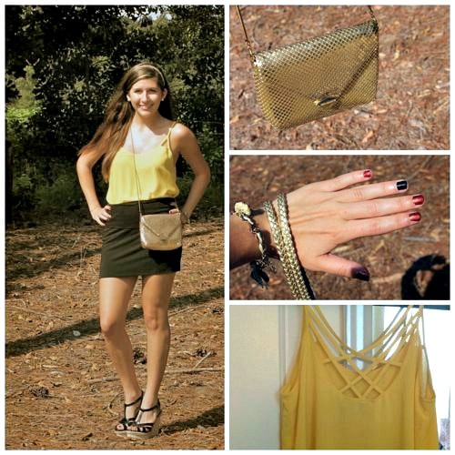 Yellow and gold school colors outfit