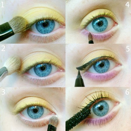 Yellow and purple eyeshadow tutorial