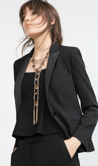 black tuxedo blazer from Zara