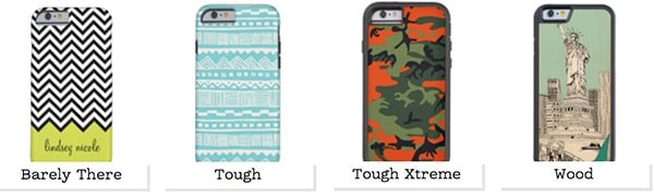 Zazzle case types