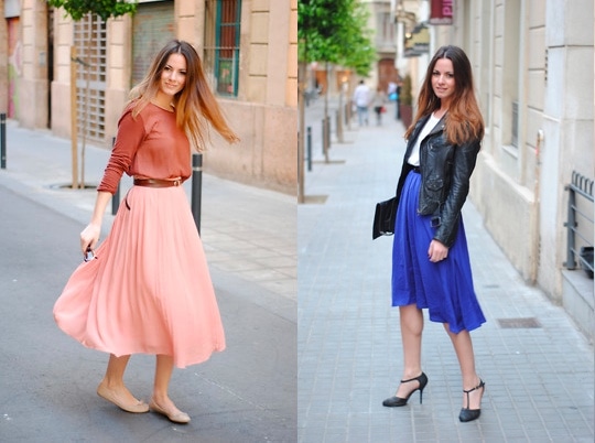 Zina of Fashionvibe in midi skirts