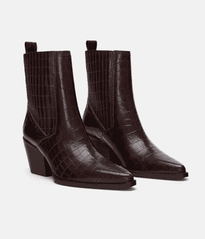 Burgundy leather boots from Zara