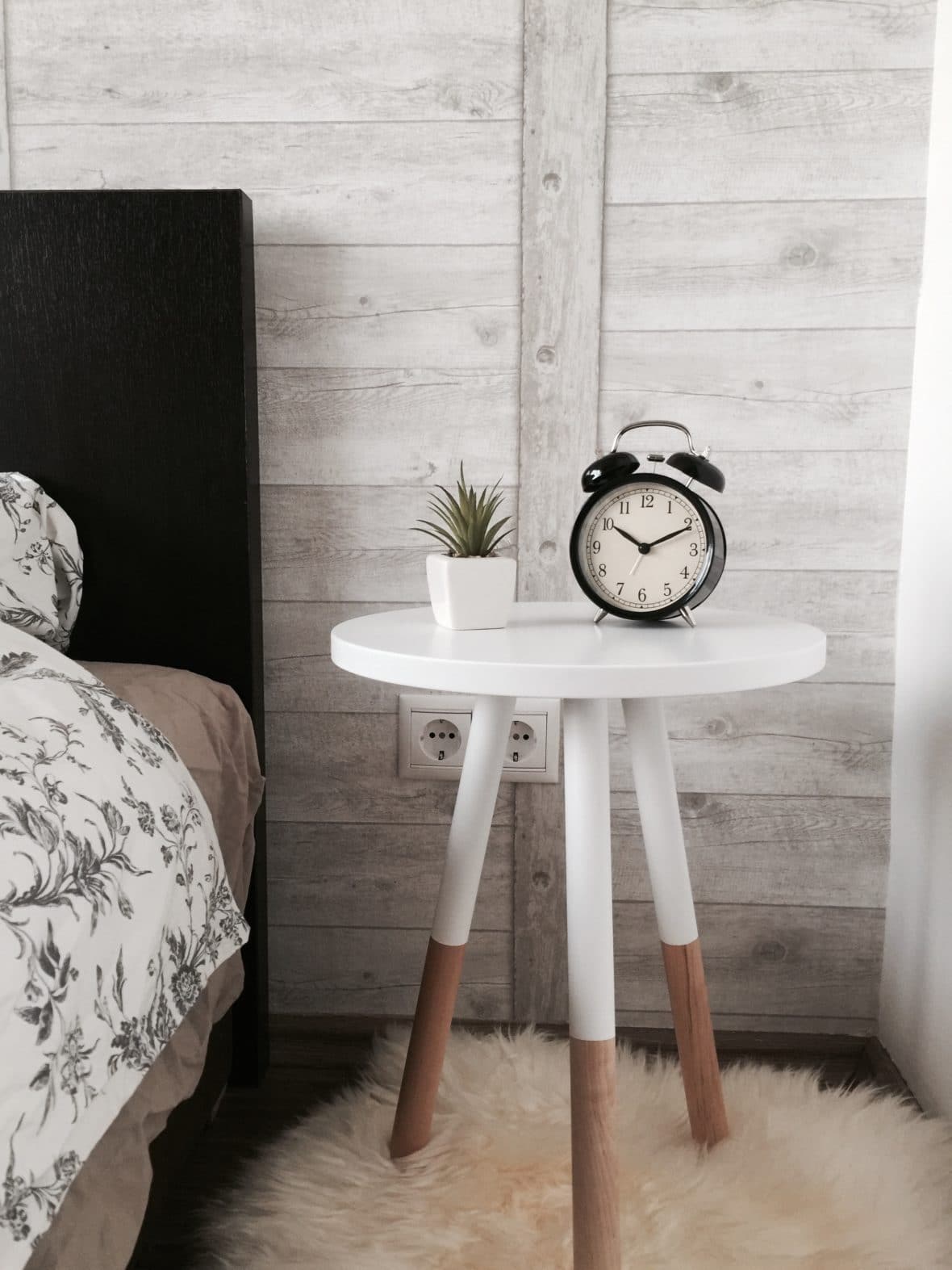 Bedroom with alarm clock