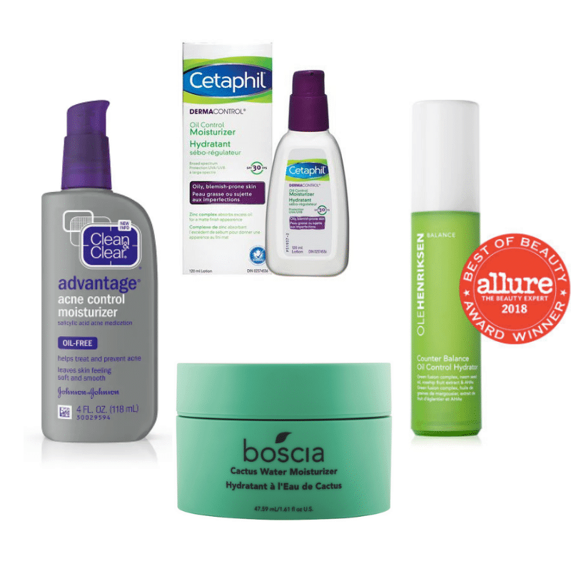 Best moisturizers for oily skin: Clean and Clear Advantage Acne Control Moisturizer, Cetaphil Oil Control Moisturizer, Boscia Cactus Water Moisturizer, Olehenriksen Oil Control Hydrator
