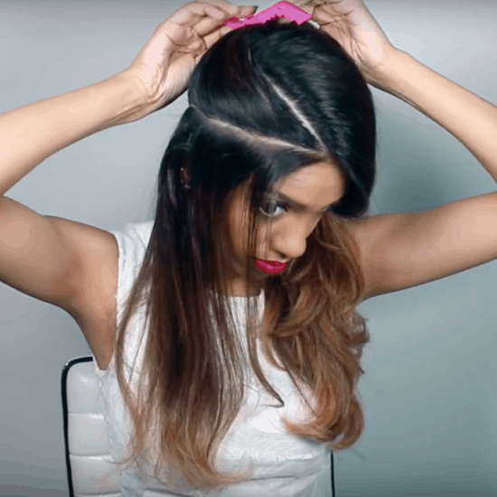 Faux undercut hairstyle - step 2 section hair