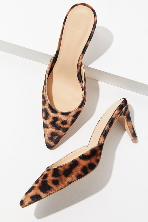 Leopard print kitten heels from Urban Outfitters