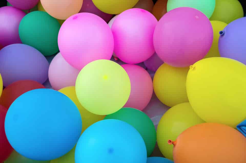 multi-colored party balloons